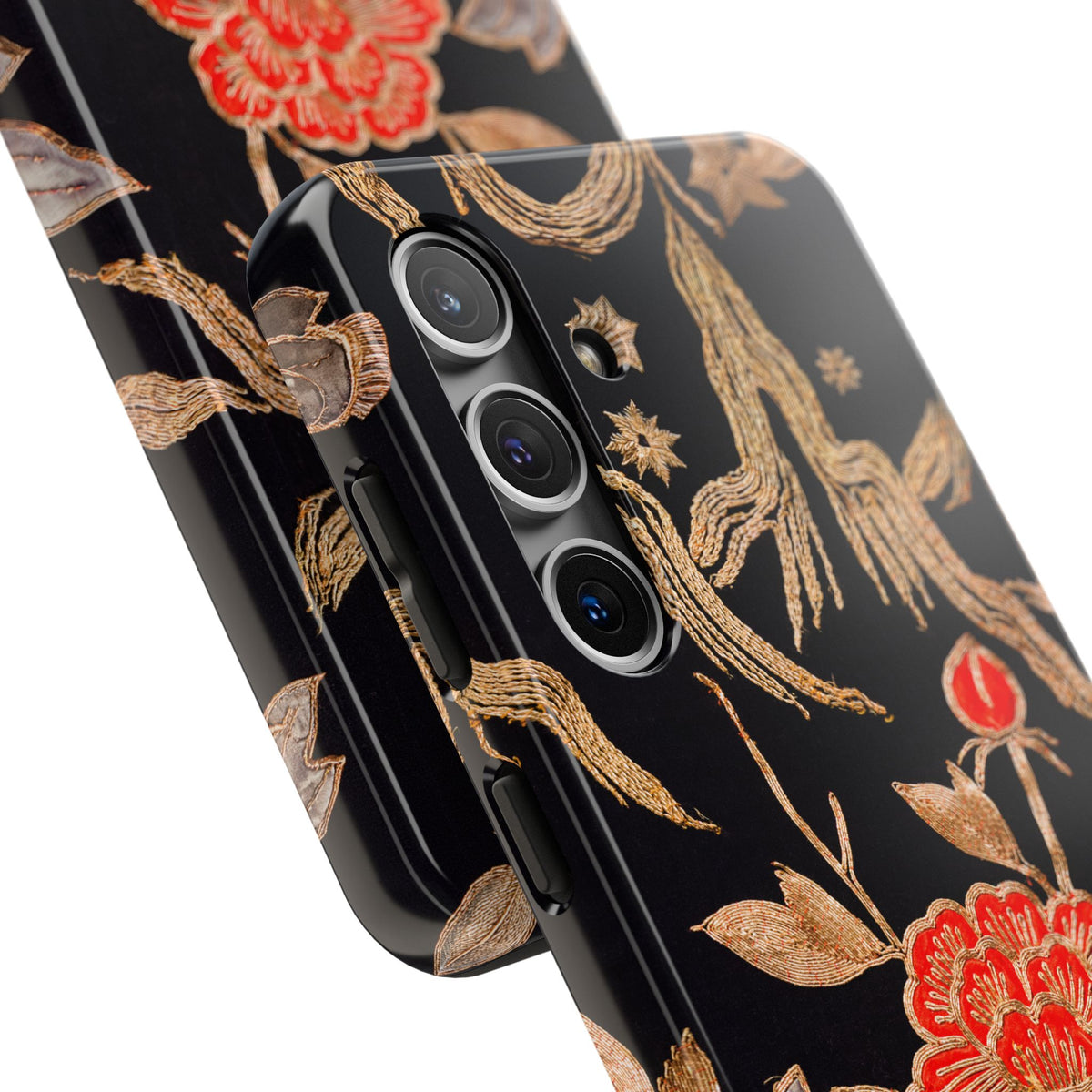 Red Peony and Gold Blossom Tough Phone Cases