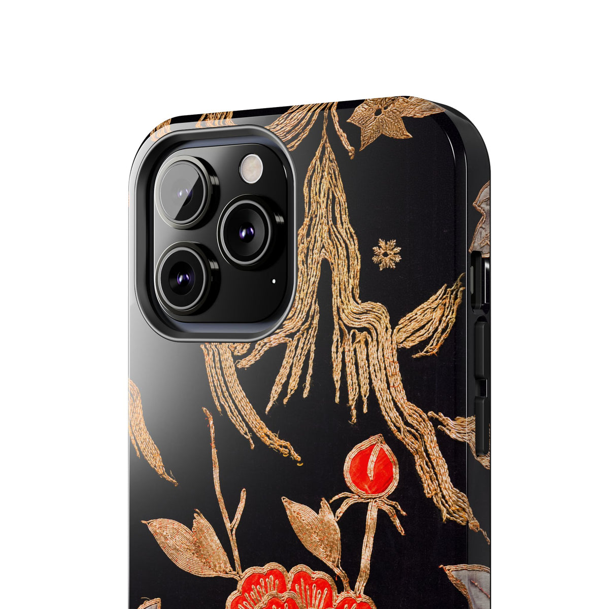 Red Peony and Gold Blossom Tough Phone Cases
