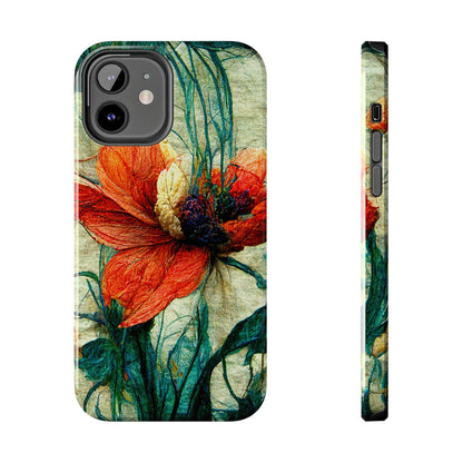 Red Flower Tough Phone Cases