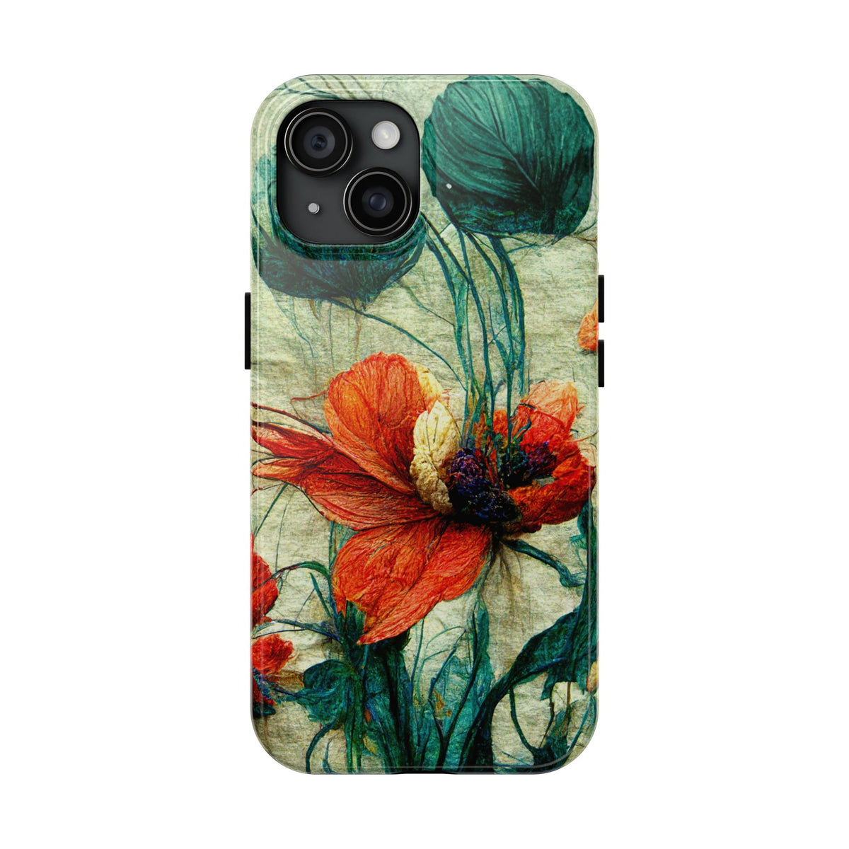 Red Flower Tough Phone Cases