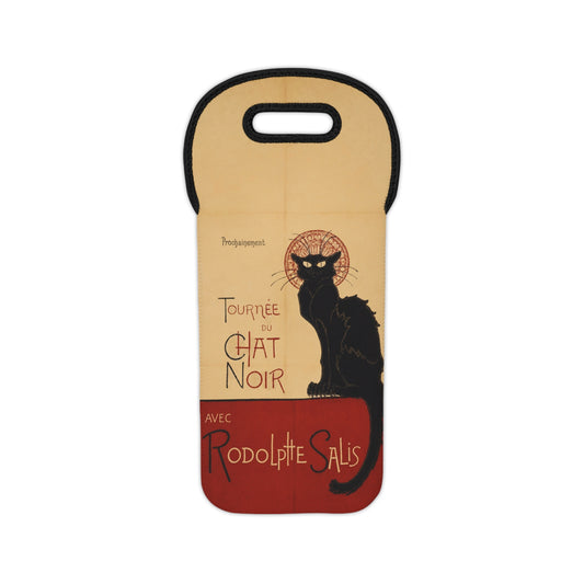 Art Nouveau: The Chat Noir (Black Cat) - Wine Tote Bag