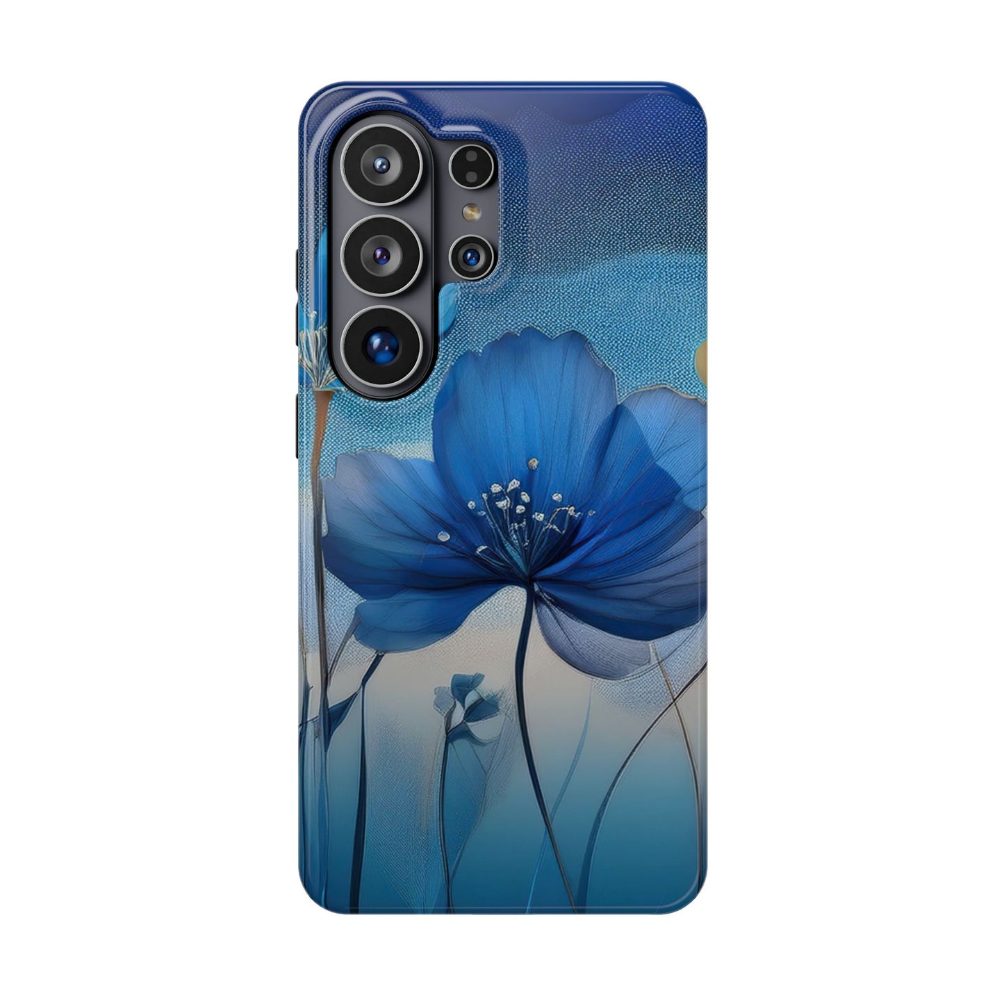 Blue Floral Magnetic Phone Case - Samsung Galaxy 26