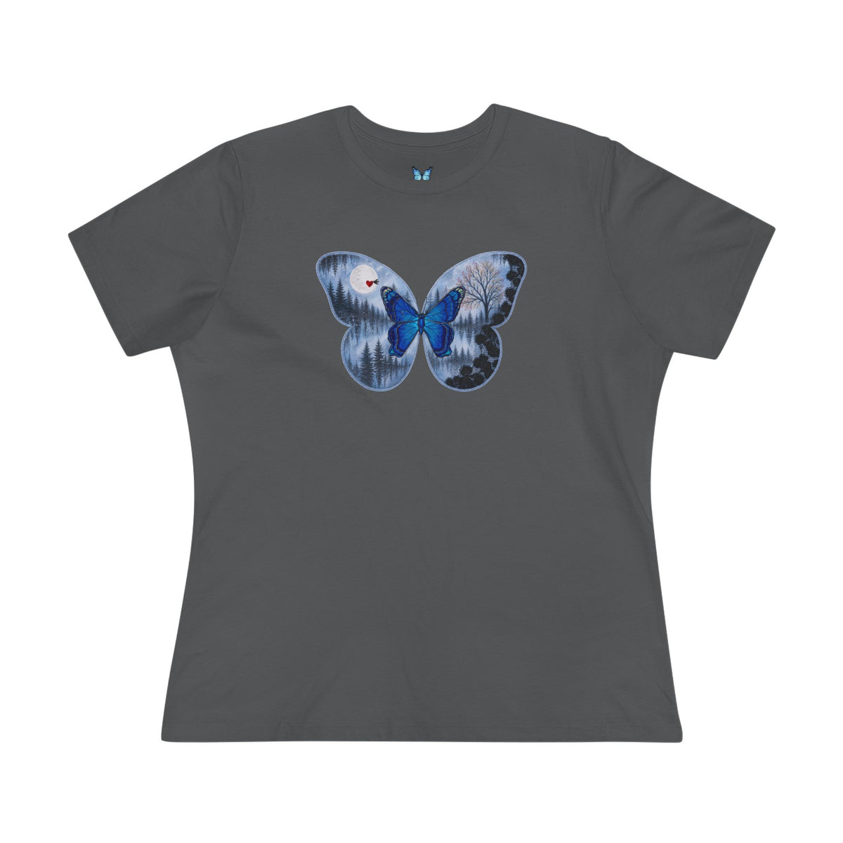 Blue Butterfly Artful Tee - Butterfly Dreamscape