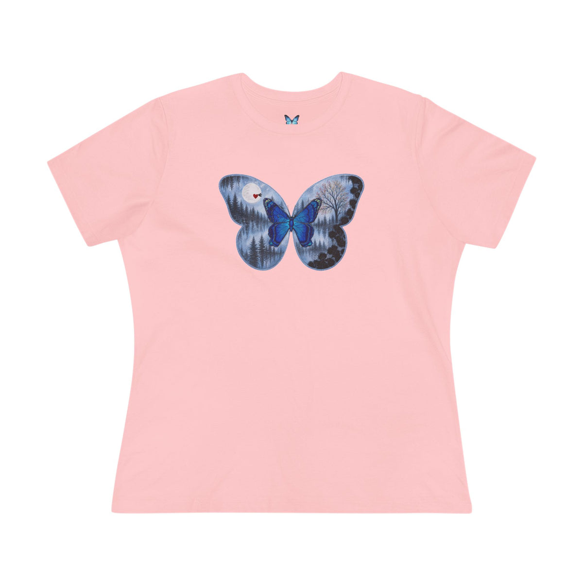 Blue Butterfly Artful Tee - Butterfly Dreamscape