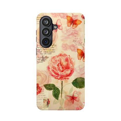 Vintage Rose & Butterflies Magnetic Phone Case - Samsung Galaxy S26