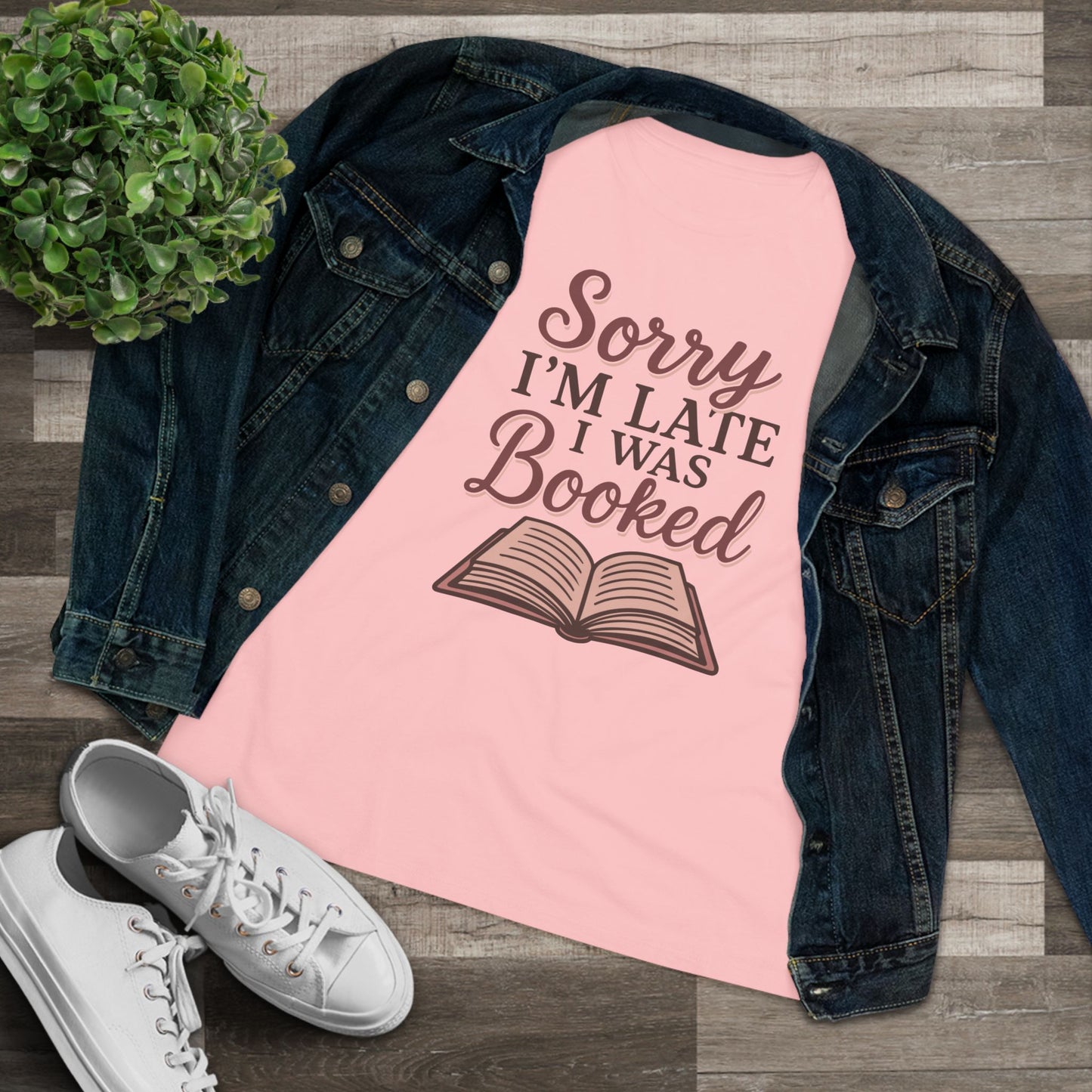 Sorry I'm Late, I was Booked - Women's Cotton Tee, light colors