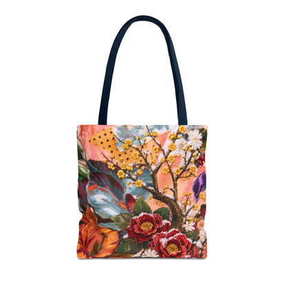 Flower in Winter Collage Tote Bag