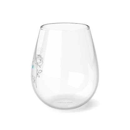 Three Roses Toast - Stemless Wine Glass, 11.75oz