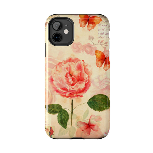 Vintage Rose & Butterflies Tough Phone Case