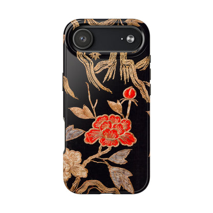 Red Peony and Gold Blossom Tough Phone Cases
