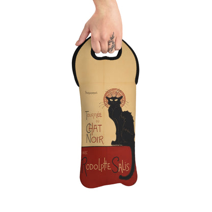Art Nouveau: The Chat Noir (Black Cat) - Wine Tote Bag