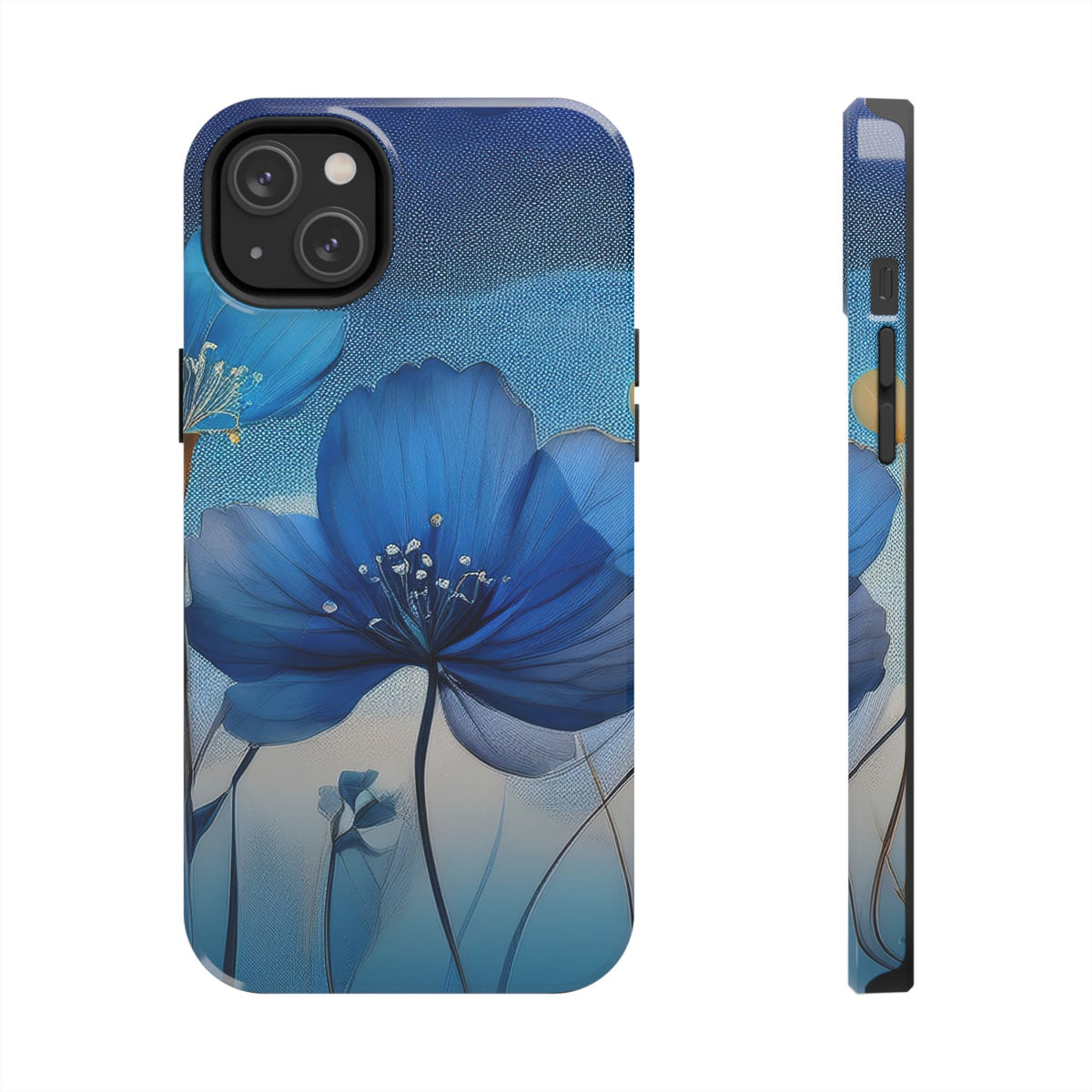 Blue Floral Tough Phone Cases