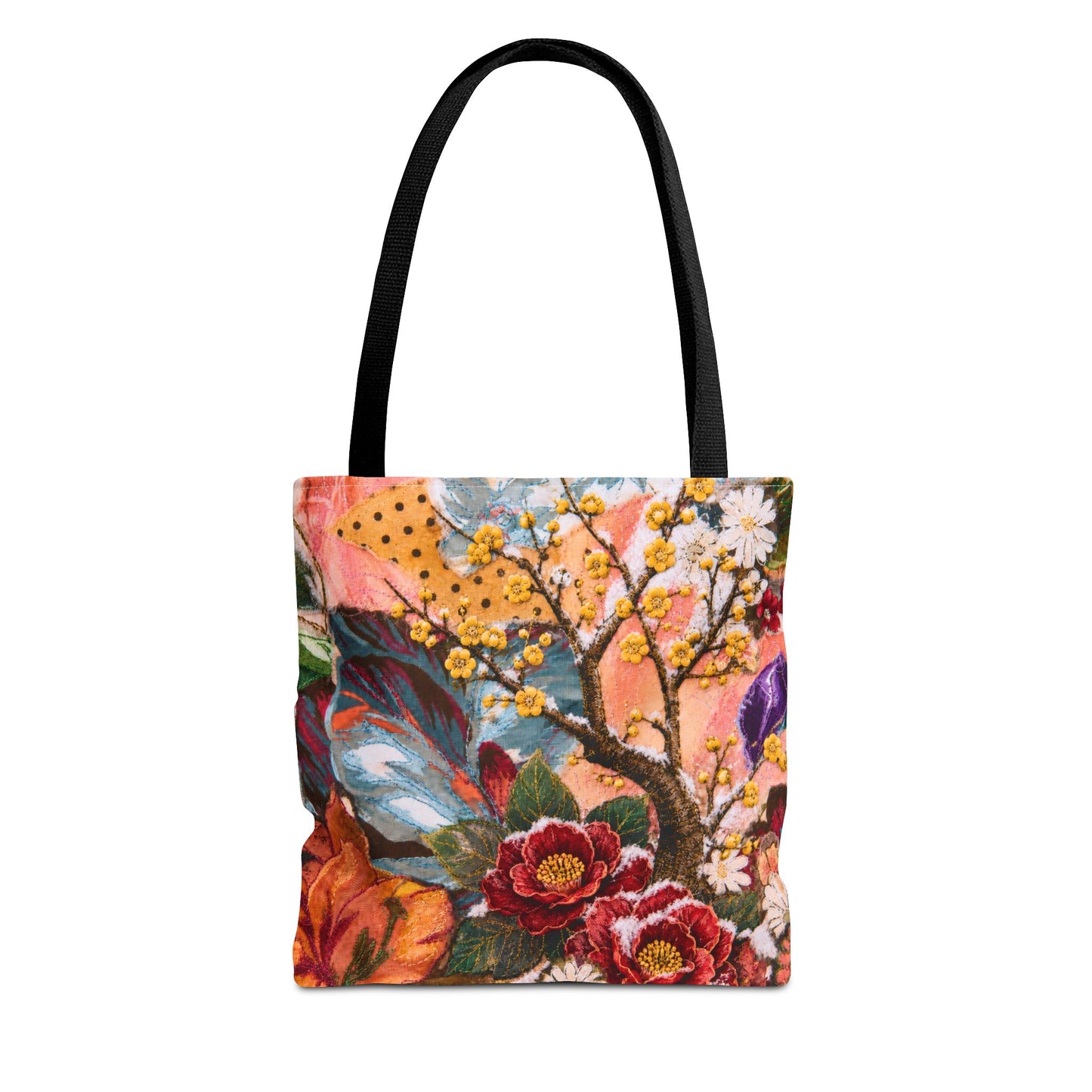 Flower in Winter Collage Tote Bag