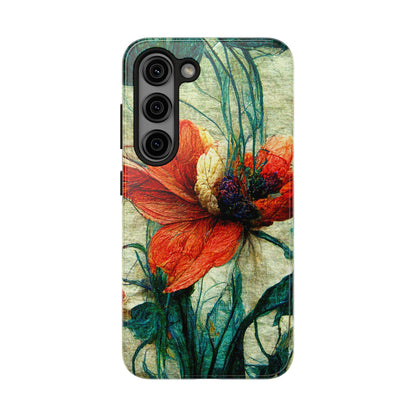 Red Flower Tough Phone Cases