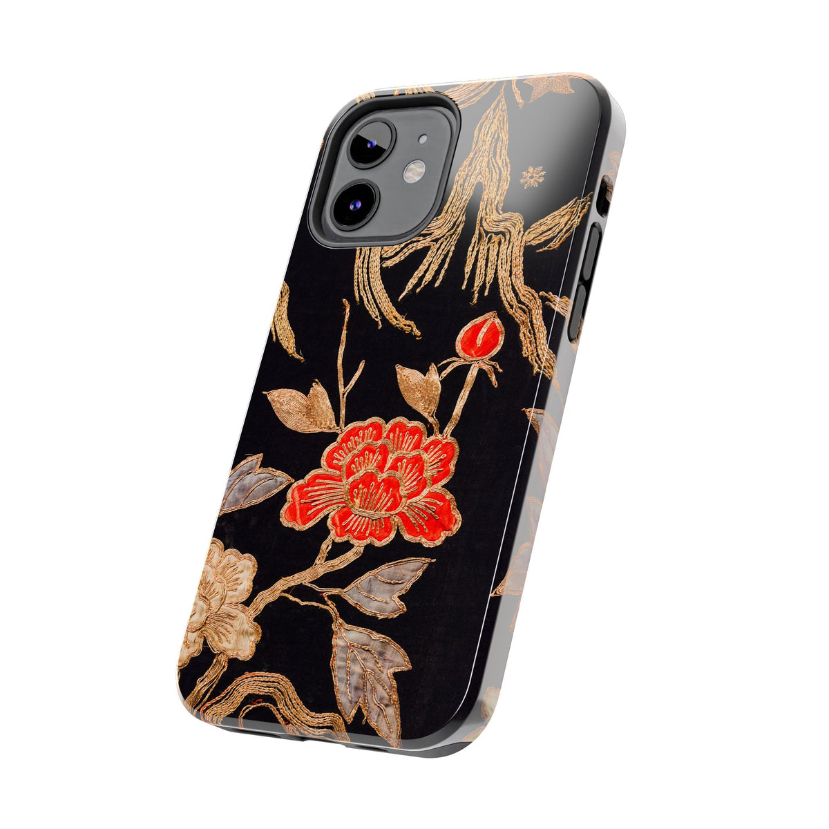 Red Peony and Gold Blossom Tough Phone Cases
