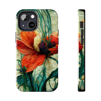 Red Flower Tough Phone Cases
