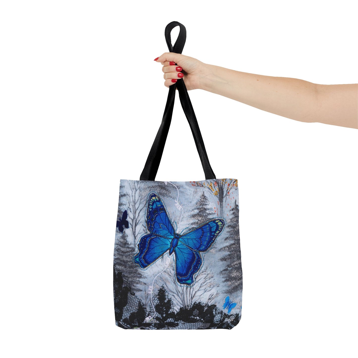 Blue Butterfly Artful Tote Bag