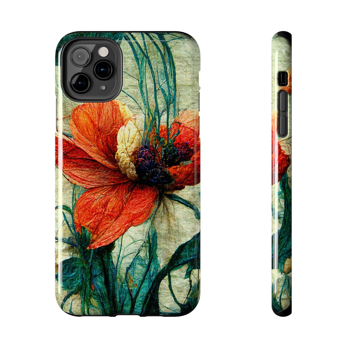Red Flower Tough Phone Cases