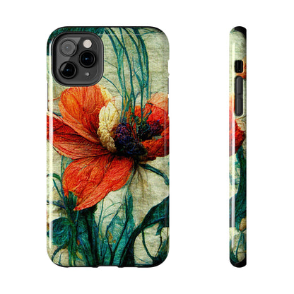 Red Flower Tough Phone Cases