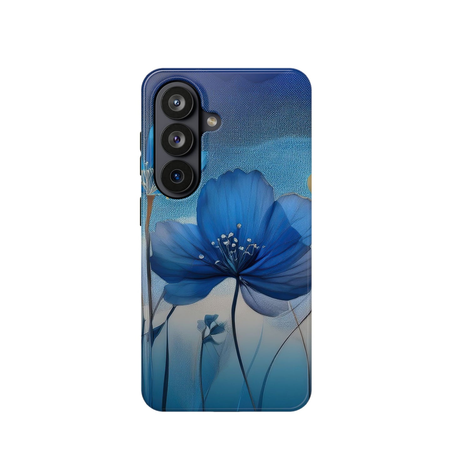 Blue Floral Magnetic Phone Case - Samsung Galaxy 26