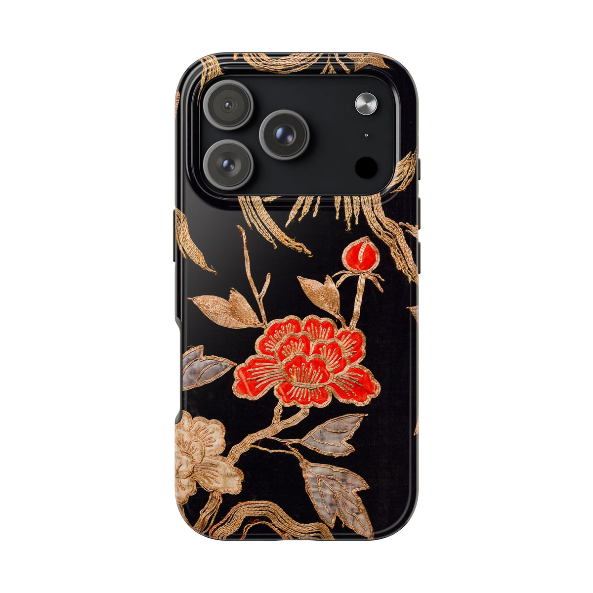 Red Peony and Gold Blossom Tough Phone Cases