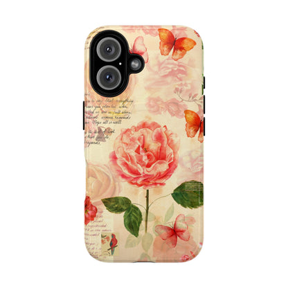 Vintage Rose & Butterflies Tough Magnetic Phone Cases for iPhone