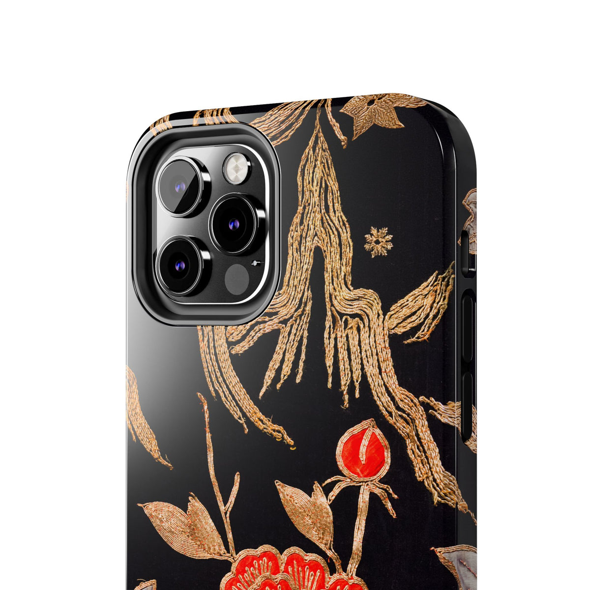 Red Peony and Gold Blossom Tough Phone Cases