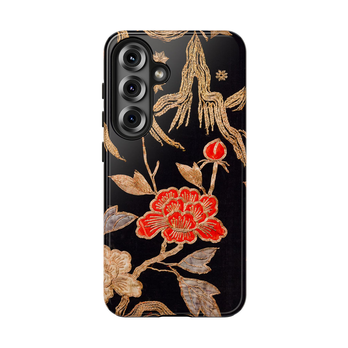Red Peony and Gold Blossom Tough Phone Cases