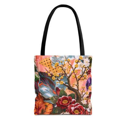 A Flower in Winter Collage Tote Bag