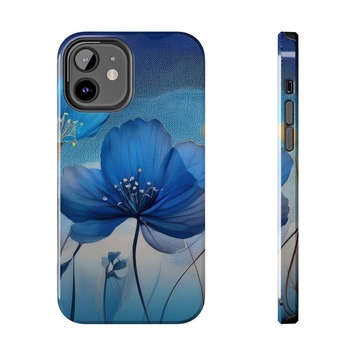 Blue Floral Tough Phone Cases