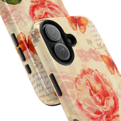 Vintage Rose & Butterflies Tough Phone Case