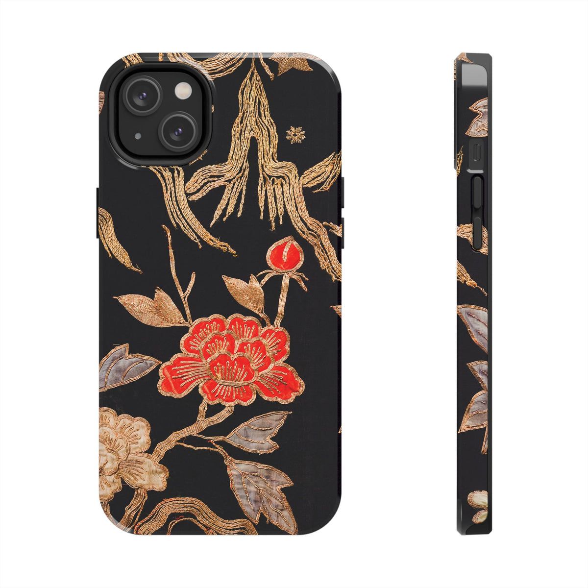Red Peony and Gold Blossom Tough Phone Cases