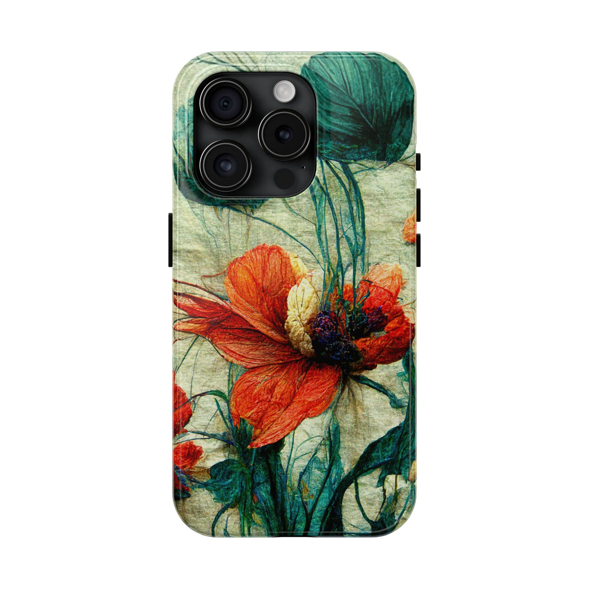 Red Flower Tough Phone Cases