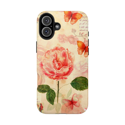 Vintage Rose & Butterflies Tough Phone Case