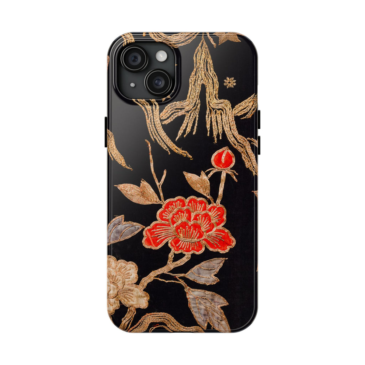Red Peony and Gold Blossom Tough Phone Cases