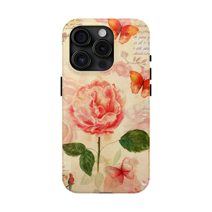 Vintage Rose & Butterflies Tough Phone Case