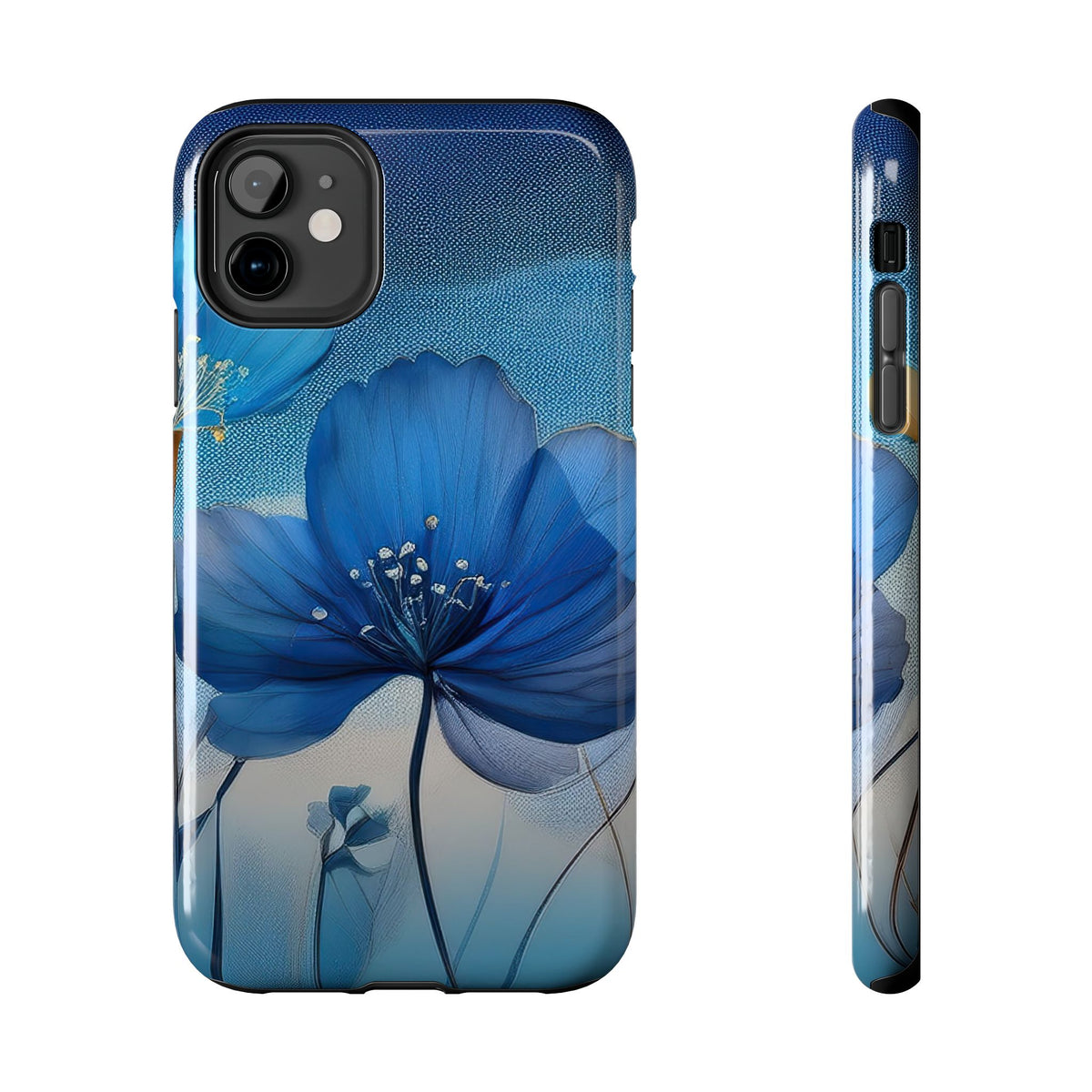 Blue Floral Tough Phone Cases