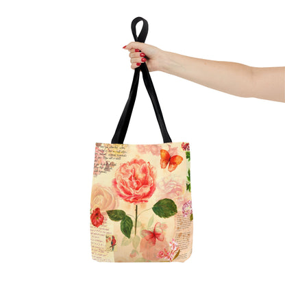 Vintage Rose & Butterflies Collage Tote Bag
