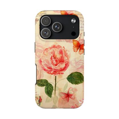Vintage Rose & Butterflies Tough Phone Case