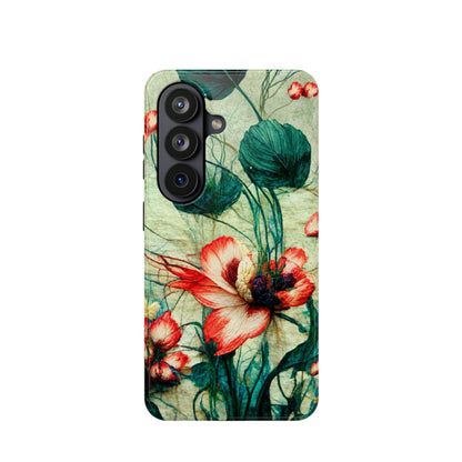 Picotee Oriental Poppy Cream &  Orange Magnetic Phone Cases - Samsung S26
