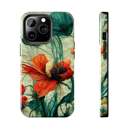 Red Flower Tough Phone Cases