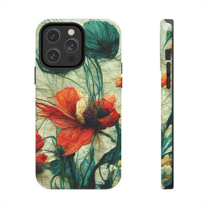 Red Flower Tough Phone Cases