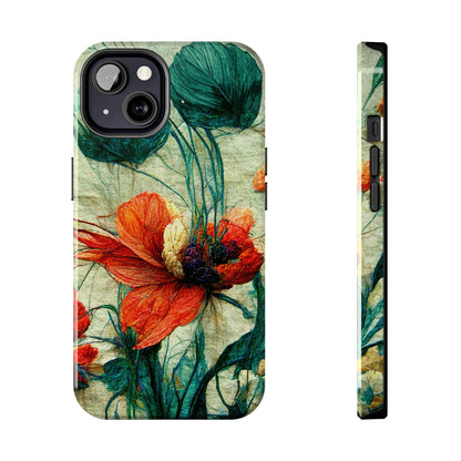 Red Flower Tough Phone Cases