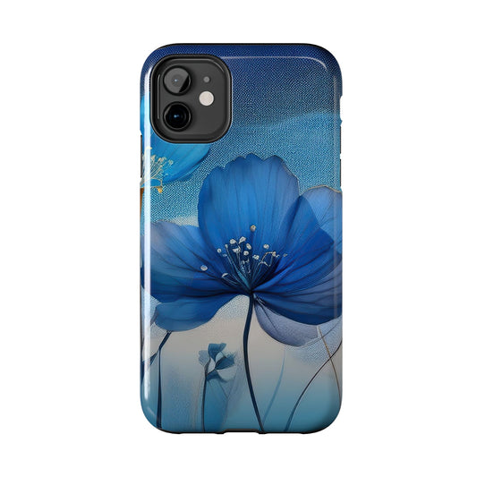 Blue Floral Tough Phone Cases