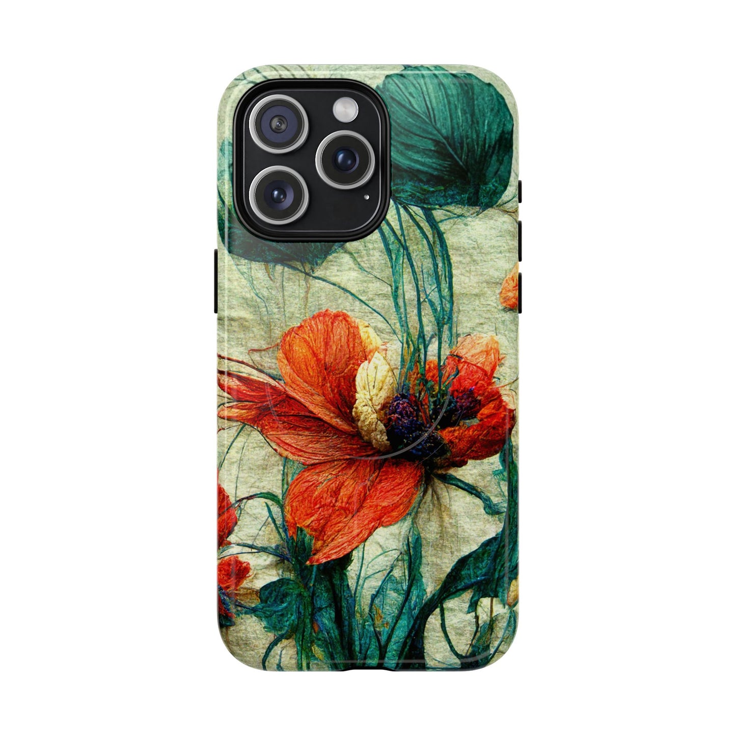 Red Flower MagSafe Phone Cases