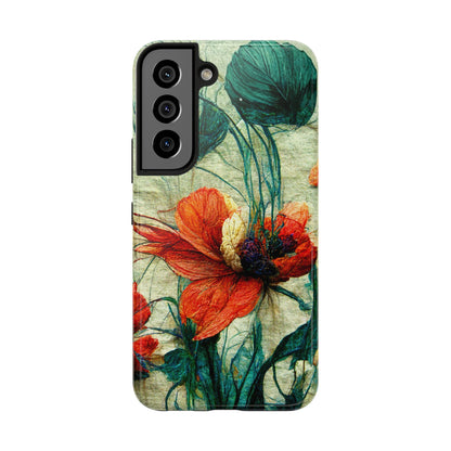 Red Flower Tough Phone Cases