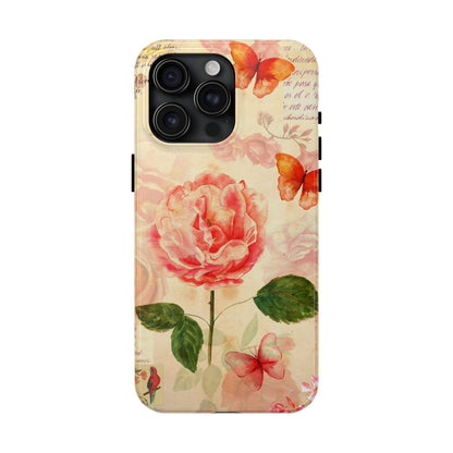 Vintage Rose & Butterflies Tough Phone Case