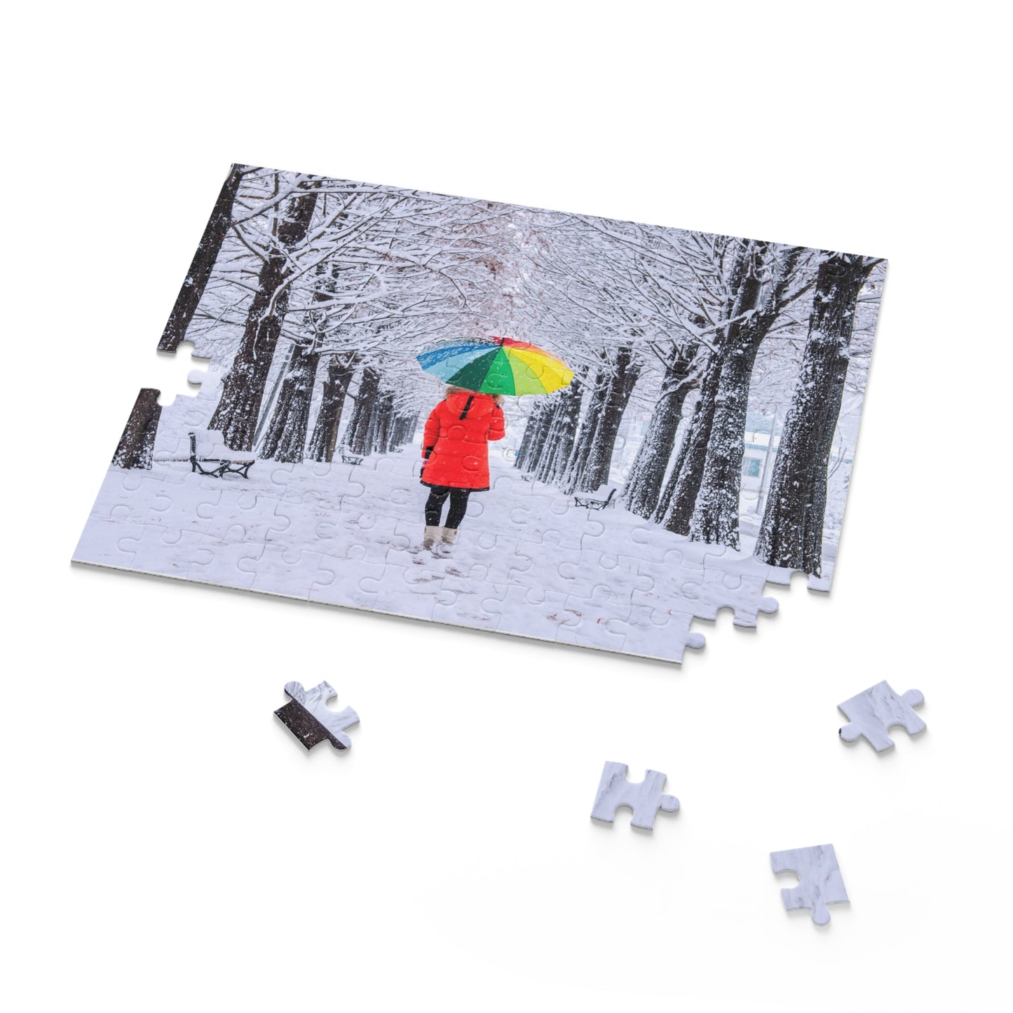 Winter Wonderland Puzzle, Colorful Umbrella | 120, 252, 500-Piece