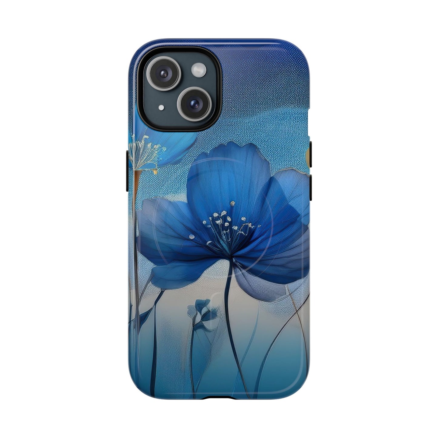 Blue Floral MagSafe Phone Cases