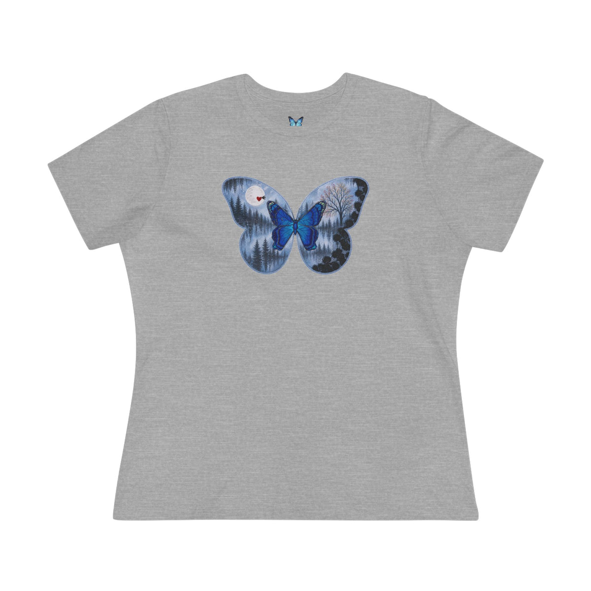 Blue Butterfly Artful Tee - Butterfly Dreamscape